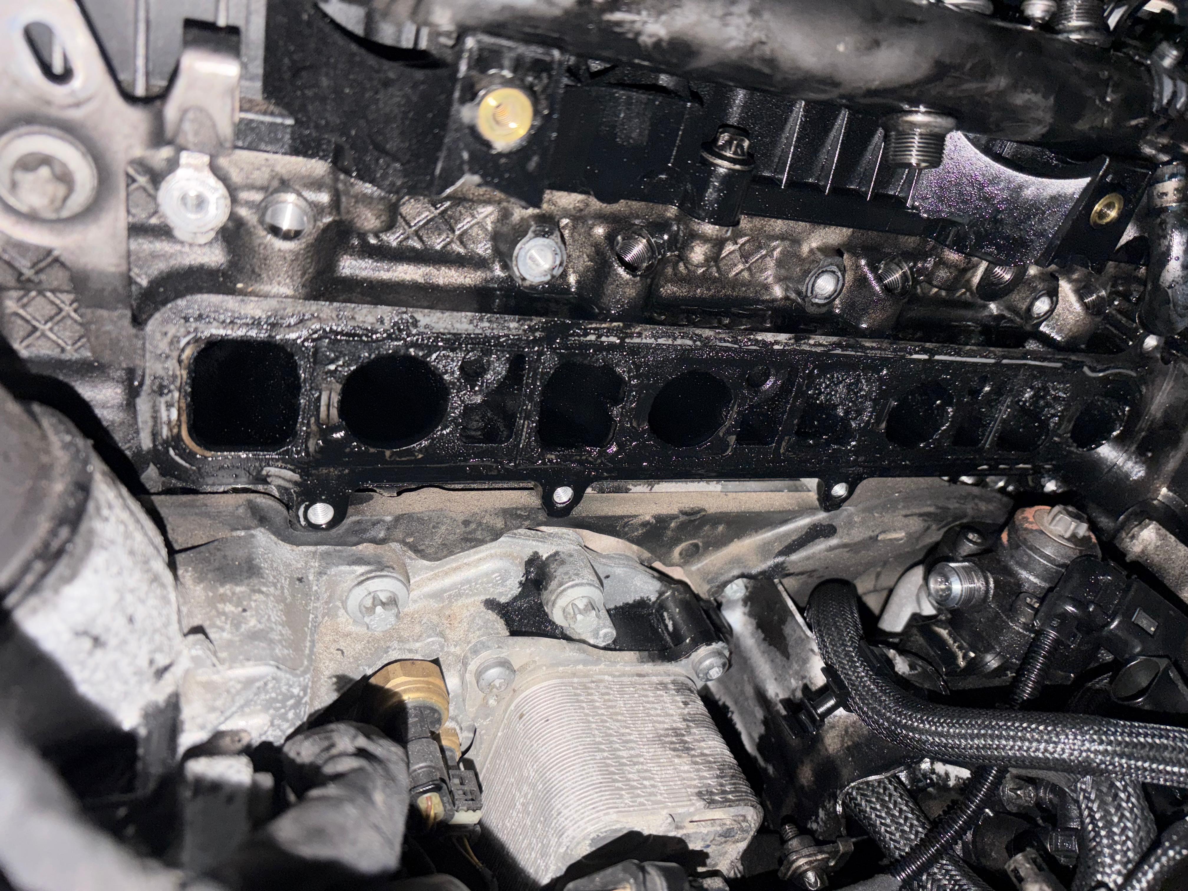 OM654 intake ports completely saturated with engine oil from turbo failure