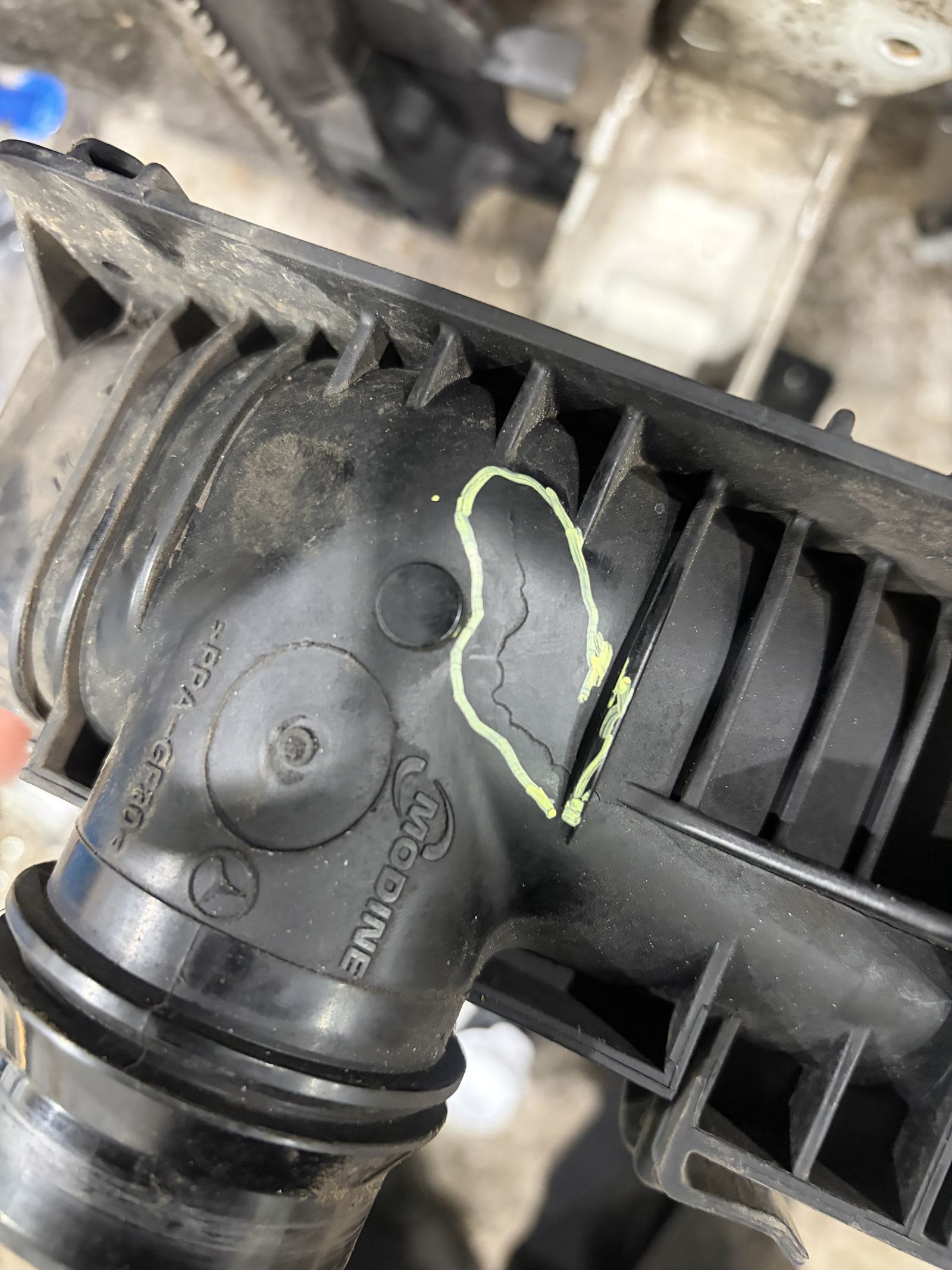 Hairline crack found in a Sprinter intercooler, boost loss and limp mode cause