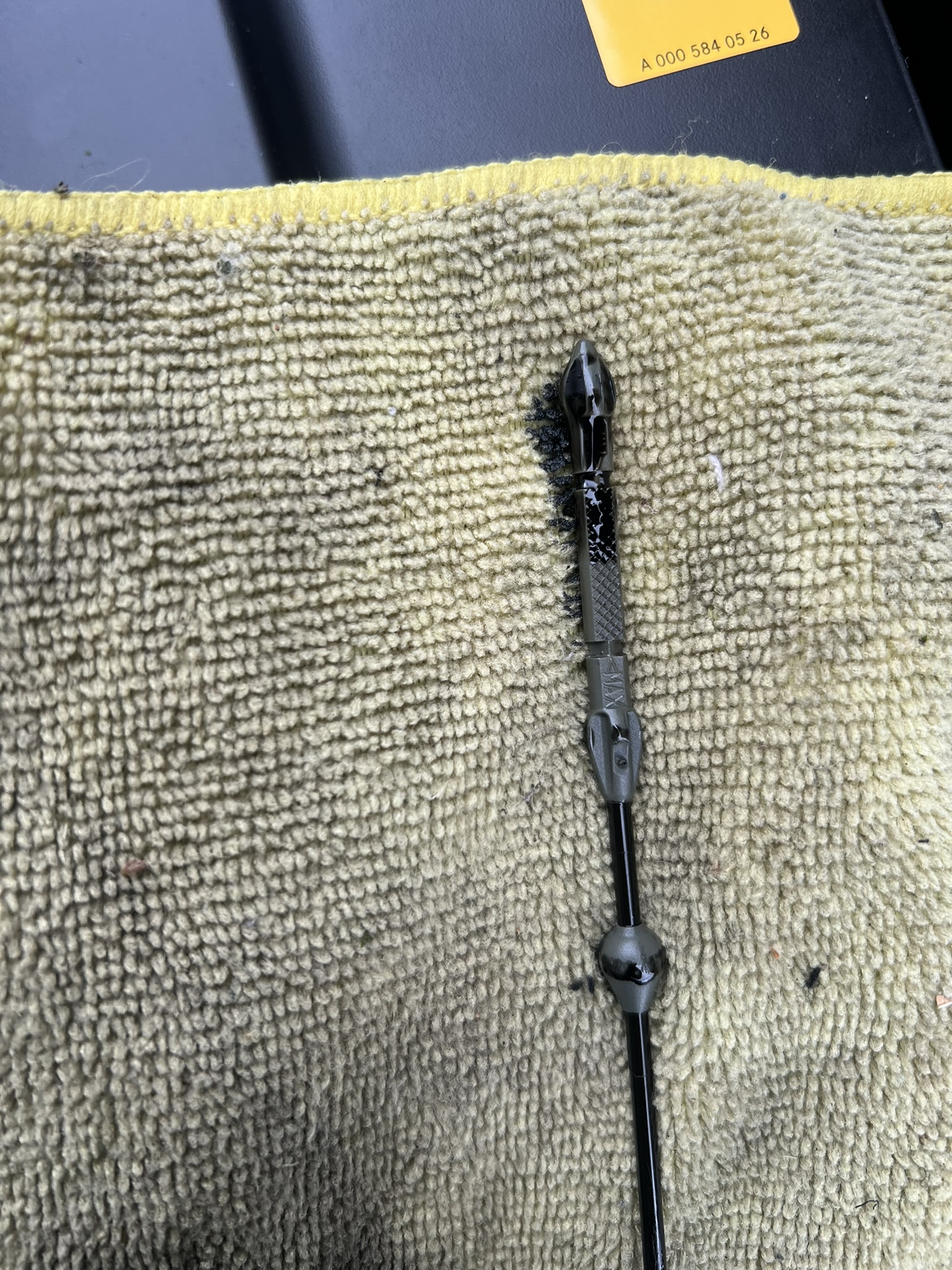 Engine oil level checked on dipstick after Sprinter service